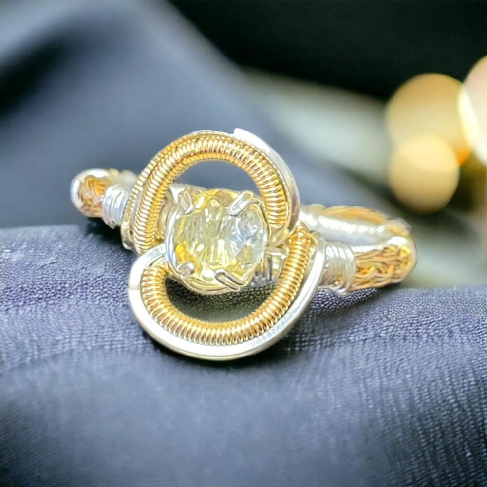 Citrine Sterling Silver Ring Size 7.5